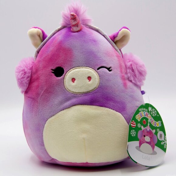 8" RARE Winking Lola The Unicorn Silver Rare Tag Squishmallows Plush Toy BNWT - Picture 1 of 7